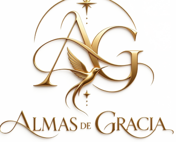 Logo de Almas de Gracia: monograma AG con colibrí